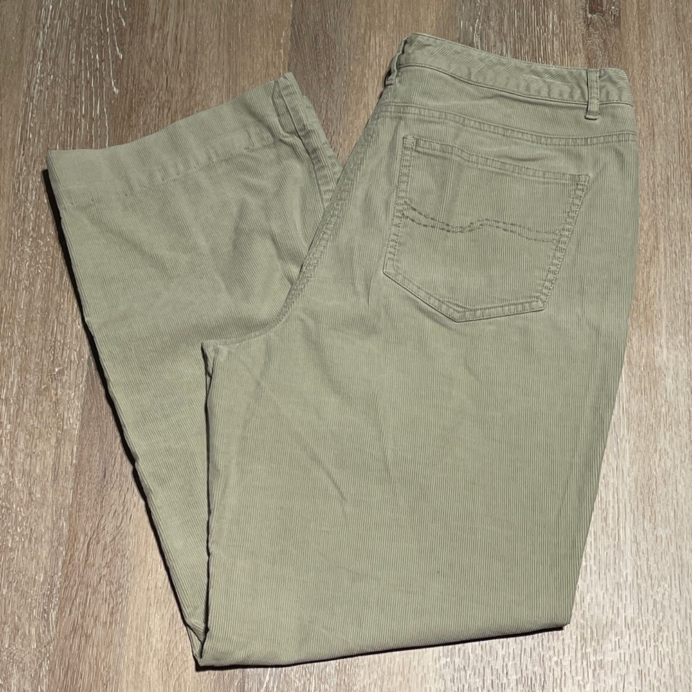 Talbots‎ Womens Corduroy Pants Stretch Sage Green Size 14 Casual Trousers